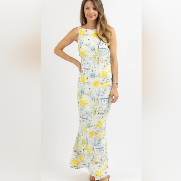 Sugarlips One Shoulder Yellow and Blue Dress - Picture 1 of 9